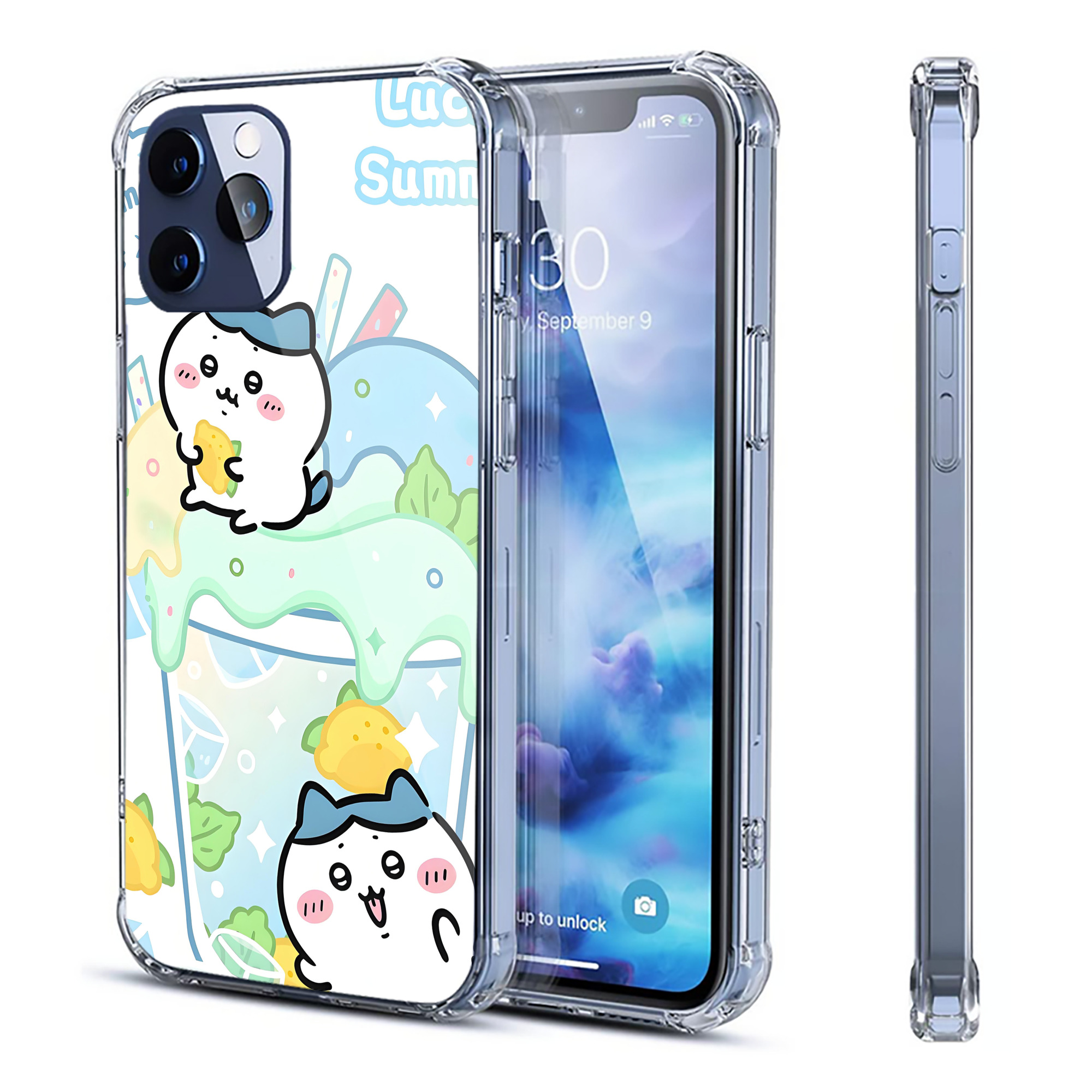 （画像用） ちいかわ Chii-kawa 【iPhone 12シリーズ対応】透明スマホケース（クリアソフトケース）